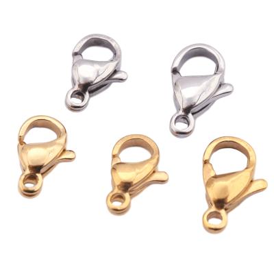 China Trendy Jewelry Findings Wholesale Stainless Steel Jewelry Clasps Lobster Clasp 9/10/11/12/13/15/mm 20pcs Per Size for sale