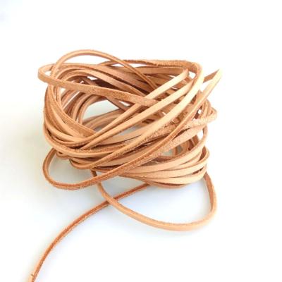 China Bracelet Necklace Sandal Making Flat 100% 5M Hight Quality 3mm Real Genuine Soft Natural Leather String Lace String For Necklace Bracelets Jewelry Material for sale