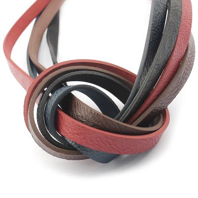 China Bracelet Necklace Sandal Making 1meter 10mm Flat PU Leather Rope Cord For Fashion Bracelet Necklace Handmade Jewelry Making Materials for sale