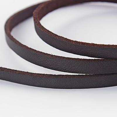 China Bracelet Necklace Sandal Making 2 Meters Dark Brown 5x2mm Flat Faux Suede Leather Rope For Flat Leather Bracelet Jewelry Making for sale