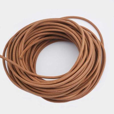 China Bracelet Necklace Sandal Making 2Meters Natural Color 4mm 5mm Leather Rope Around String Genuine Leather Rope For Bracelet Necklace Jewelry Findings Making for sale