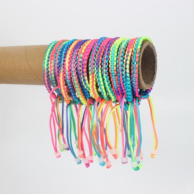 China TRENDY Wholesale Colorful Rainbow Braid Rope Friendship Bracelets For Girls Gift DIY Handmade Adjustable Rope Bracelets for sale