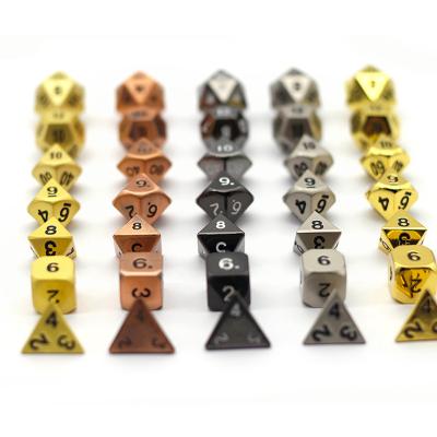 China DND Games Wholesale Custom Printed Dice Volume Engrave Logo Metal Dice for sale