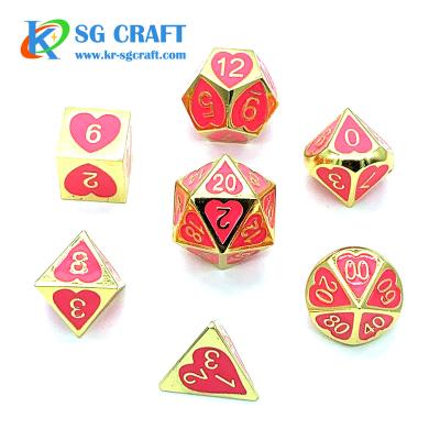 China DND Games Wholesale Metal Casino Custom Polyhedral Dies Set DND Dungeons and Dragons Metal Dies for sale