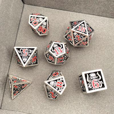 China DND Games Metal Dnd Hollow Dies Set Dies 7Pcs Polyhedral Dungeons And Dragons Dies for sale