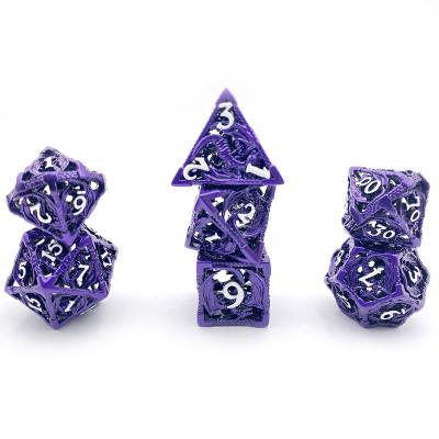 China High Quality DND Games SG Craft DND Dies Set Dies Polyhedral Dungeons and Purple Dragons Metal Hollow Dies for sale