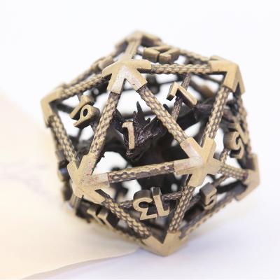 China DND Games SG Craft DND Carve Polyhedral Dungeons and Dragons Metal Dice Custom Cavity for sale