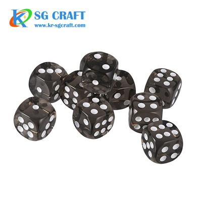 China DND Games Wholesale Bulk Cheap Custom Resin Dot Die Cut Round Corner Dies White Pearl Black Hex D6 Dies For Board Game for sale