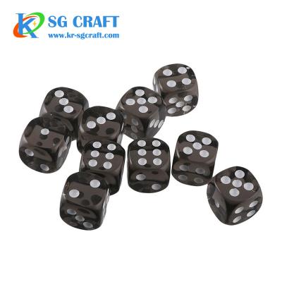 China Custom DND Games SG Craft Resin Dot Die Cut Round Corner Dies White Beads D6 Hexagon Black Dies For Board Game for sale