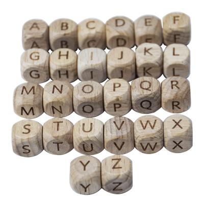 China DND Games High Quality Polyhedral 10-60mm Wooden Dice For Board Games Alphabet Letter ABC Wooden Dice Set for sale