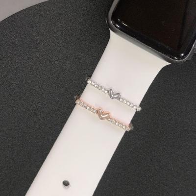 China Decorative Stainless Steel Metal Rings Buckles Watch Band Charms Compatible For Watch Silicone Strap Band Series for sale