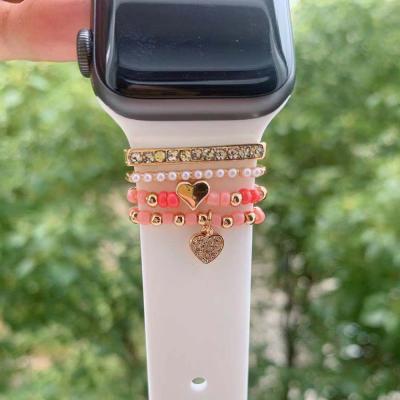 China Stainless Steel Ring Loops Watch Strap Decorative Accessories, Metal Charm Stub Charms For Apple Watch Band for sale