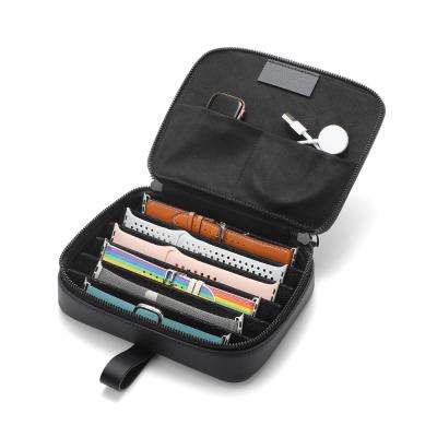 China For Inear Earphone Watch Band Folder Bag For Apple Watch Series 7 Watch Bands Straps And Accessories Fabric Leather Storage Boxes for sale