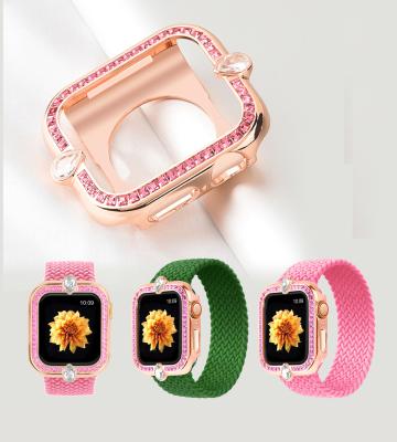 China For iwatch 6 5 3 2 1 Woman Bling Luxury Diamond Watch Case For Watch 6 Metal Apple Cover For Iwatch 38 40 42 44 for sale