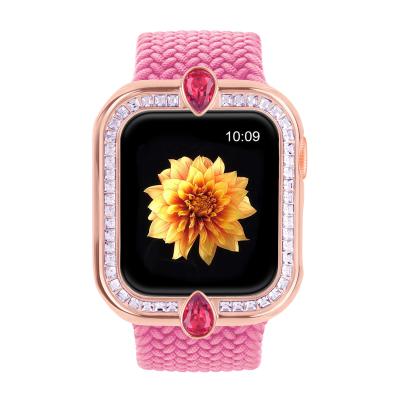 China Luxury Series 5 Stainless Steel Watch Case Diamond Protector Case For Apple, For Apple Watch Bling Case for sale