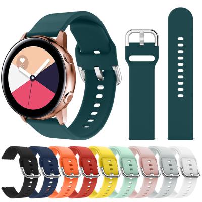 China 20mm Pure Color Rubber Silicone Sports Band Replacement Soft Strap For Samsung Galaxy Watch Bands for sale