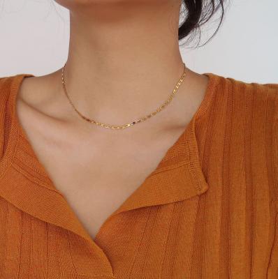 China FASHIONABLE Simple Chain Necklace Gold Color Style Stainless Steel Extend Chain Necklace For Women for sale