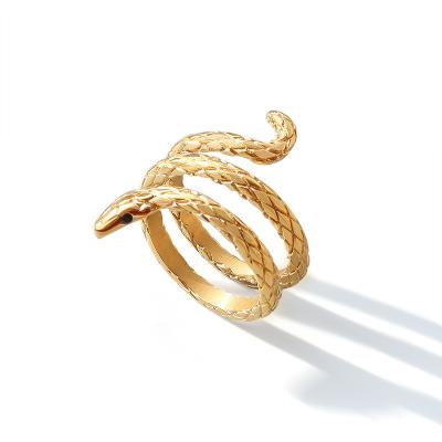 China Latest Design Fashion Gold Snake Ring Adjustable Silver Serpentine CLASSIC Fashion Jewelry for sale