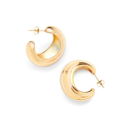 China Best Price TRENDY 304 Stainless Steel C Shape Heavy Earring Hoop Earrings Vintage Pendant for sale