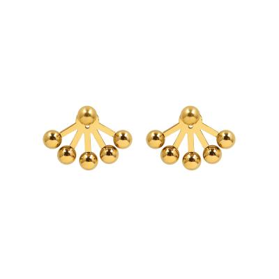 China TRENDY Earring Women's Latest Fashion Gilded Stud Design Jewelry With Gold Plated Pearls Ball Ear Studs for sale