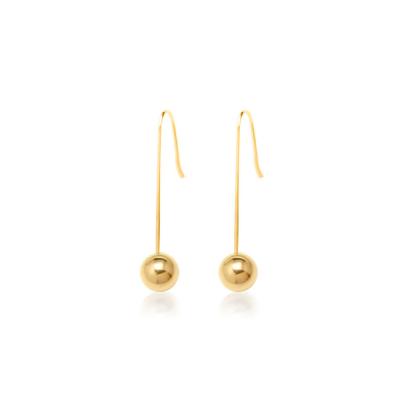 China Small And Cute Circle Gold Earring Circle Round Ball Solid Beaded Earrings TRENDY Custom Jewelry Earrings for sale