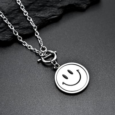 China Custom Smiley Face Necklace Rotatable Pendant from Chinese factory TRENDY for men and women for sale