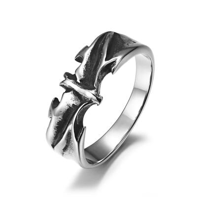 China CLASSIC Trendy Bat Ring Stainless Steel Men&'S Ring Punk Is Cute And Unique 18K Goth Fashion for sale