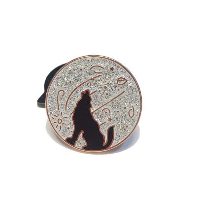 China North America Factory High Quality Lapel Pins Custom Glitter Hard Enamel Rose Gold Style Lapel Pins Metal Cartoon Animal Badges for sale