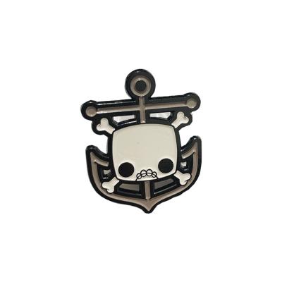 China Hot Selling Skull Shaped Lapel Pin Badges Custom Your Own Design North America Metal Soft Enamel Lapel Pin Badges With Logo for sale