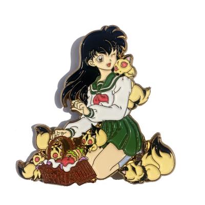 China New Cartoon Design Lapel Pin Cute Metal Badge Custom Hard Enamel Pin North America Anime Pin for sale