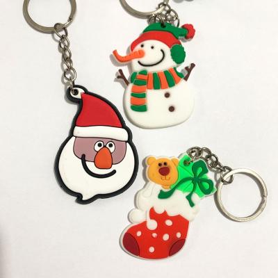 China Souvenir Gifts Promotion Hot Sales Custom Soft PVC Make Your Own Christmas Gifts Snowman Key Chain High Quality Design In Stock Keychains for sale