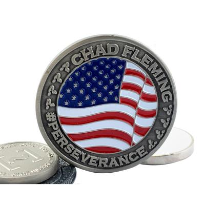 China Antique Silver North America Challenge Coin - 3D Soft /hard Enamel Enamel Coin with Epoxy Rope Sharpening Metal Crafts for sale