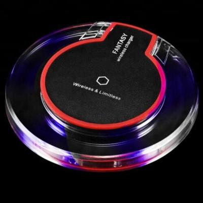 China 2018 Cheapest Mobile Phone Qi Fast Wireless Charger For Smart Mobile Phone LED Crystal Car Wireless Charger for sale