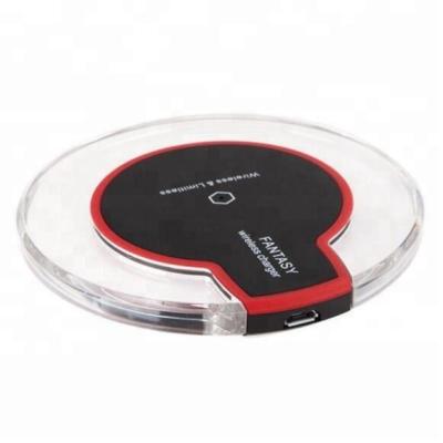 China 2018 Cheapest Mobile Phone Qi Fast Wireless Charger For Smart Mobile Phone LED Crystal Car Wireless Charger for sale