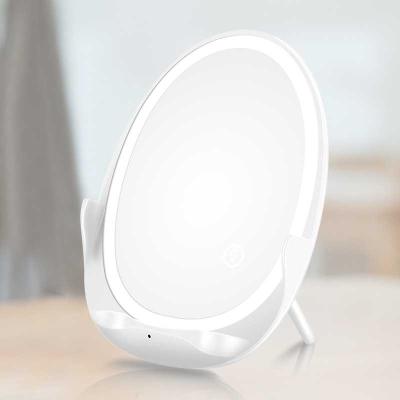 China For 2019 Portable Stepless Cell Phone Makeup Mirror Light Wireless Fast Charger Dimming Support All QI smartPhone Girl Gift for sale