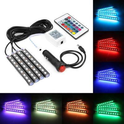 China 2020 Factory Wholesale Universal SMD5050 7 Color Changing RGB LED Decoration Interior Light Car Auto Atmosphere Lamp LED01 for sale