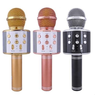 China Real 2200MAH TF Handheld Wireless Microphone USB Karaoke WS858 Microphone Support Record Magic 2020 Sing Along Karaoke Microphone for sale