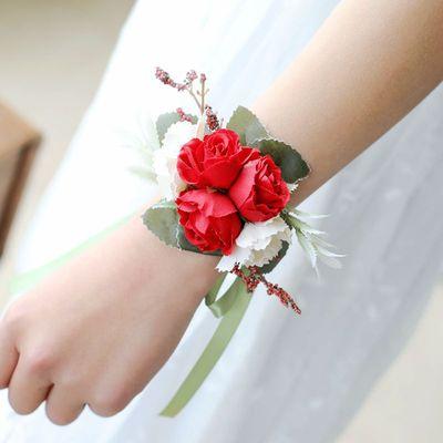 China Flower Realistic Wedding Groomsmen Corsage Silk Rose Boutonniere Flowers Aftificial Colorful Prom Bride Bridesmaid Wrist Flower Groom for sale