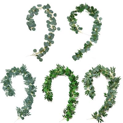 China Durable 1m Artificial Silk Eucalyptus Ginkgo Vine Willow Leaf Eucalyptus Vine Wedding Gifts Wall Hanging Decorations for sale