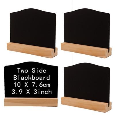 China Mini Blackboard Wood Stand Home Message Table Wedding Decorations Hotel Bar Writing Board Double Sided Wooden Message Table Crafts for sale