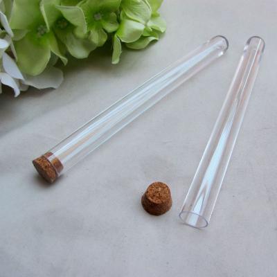 China Can Use For Package Gift 40*200mm Clear Plastic Test Tube With Cork Stopper Wedding Favors Gifts Wrapping Baby Shower Favors Candy Tubes for sale