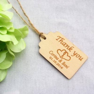 China Can Use For Gift Personalized Engraved Thank You Wedding Tags Wooden Tags Wedding Favor Tags Rustic Wedding Bridal Shower Favor Tags for sale