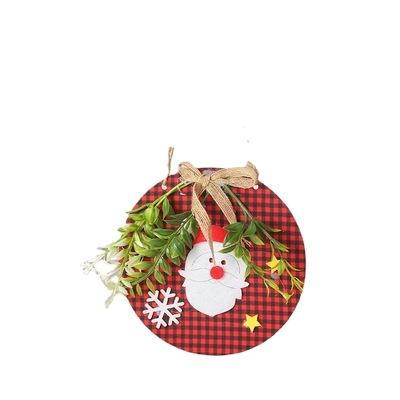 China Christmas Door Decoration Ornaments Christmas Ornaments Wooden Decoration Santa Claus Christmas Pendant Garland Door Plate Christmas Wreath Door Hanging Stickers Cloth for sale