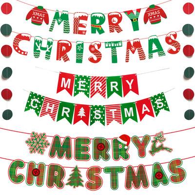 China Christmas Tree Decoration Ornaments Christmas Paper Sweater Letter Flags Christmas Window Hotel Stage Decorations Bunting Manufacturers Christmas Tree Hanging Flags for sale