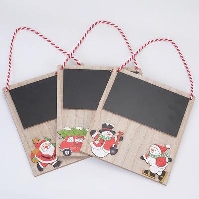 China Christmas Decoration Ornaments Mini Blackboard Ornaments Christmas Pendant Mini Single-Sided Blackboard Lanyard Wooden Crafts Christmas Decorations for sale