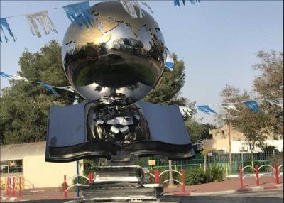 China Customized Modern Globe And Book Stainless Steel Sculpture Outdoor Decorative for sale