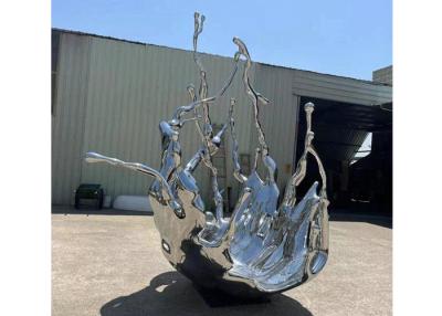 China Creative Garden Stainless Steel Wave Sculpture With Regular Size 150 Tall for sale