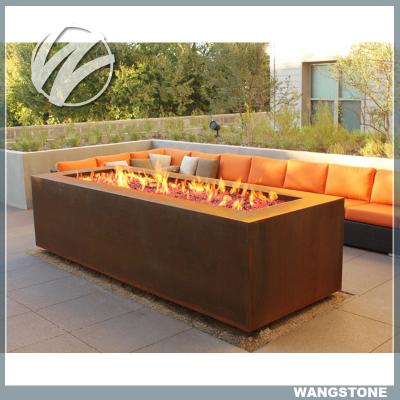 China Multifunción Corten Steel Fire Pit Rectángulo Metal Jardín Fire Pit Metal Escultura en venta