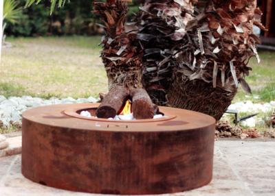 China Eco Friendly Attractive Garden Heating Corten Steel Fire Pit Round Shape  for sale