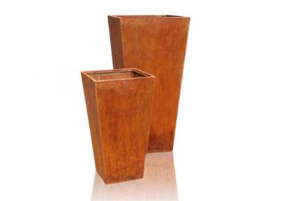 China Bespoke Garden Corten Steel Planter OEM / ODM Acceptable 120cm Tall for sale